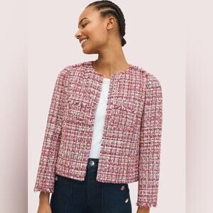 Kate Spade Textured Tweed Jacket in Wisteria Garden Size 00